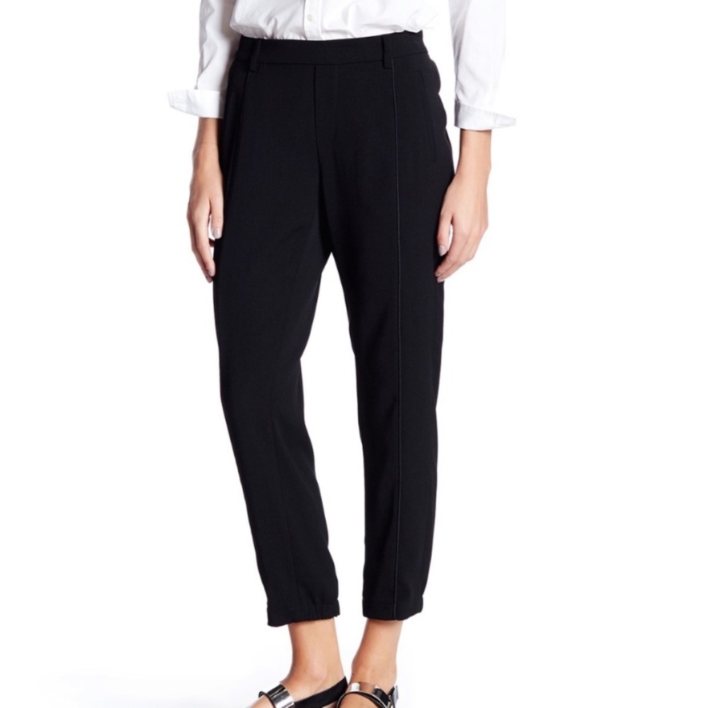Vince Relaxed Piped Black Trousers XS